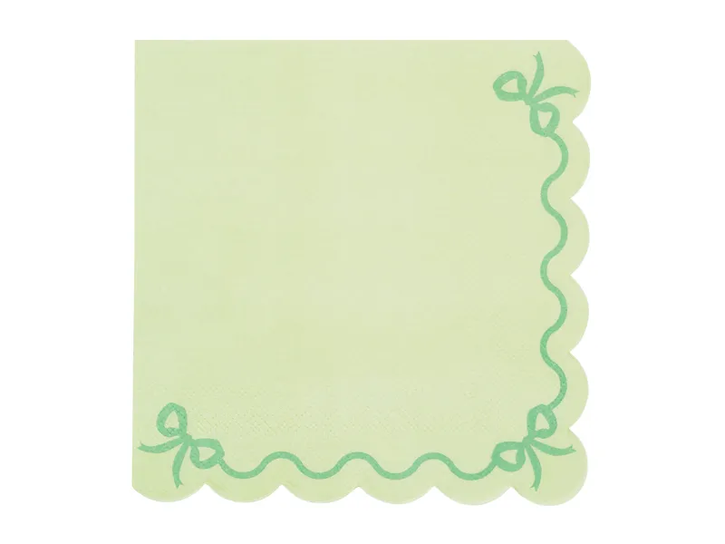 Șervețele cu volane 2-ply 33x33 cm, verde, 12buc