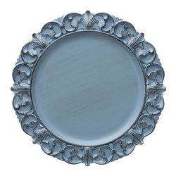 Platou decorativ/Suport farfurie Lirico Albastru, 35cm