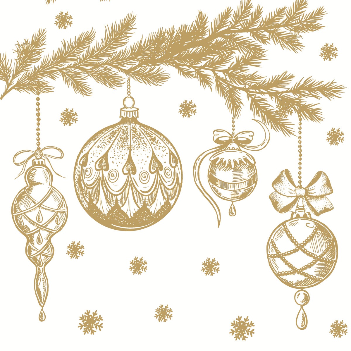 Șervețele 3-ply 33X33cm Bauble Symphony, 20buc